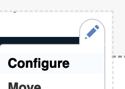 Layout builder's contextual menu containing the "configure" link